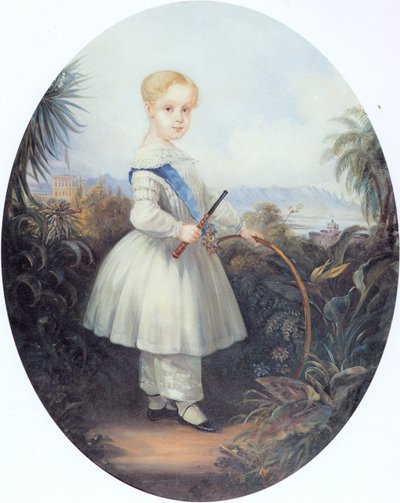 Afonso, Prinz von Brasilien, ältester Sohn von Pedro II. 1846 von Johann Moritz Rugendas