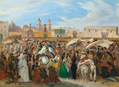 Der Independencia-Markt, Lima, 1843 von Johann Moritz Rugendas