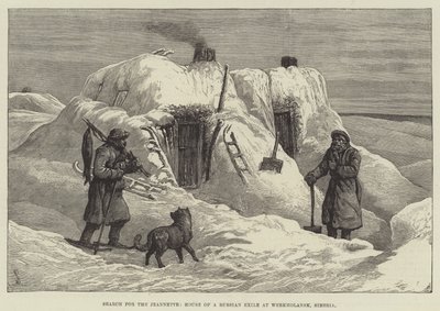 Suche nach der Jeannette, Haus eines russischen Exils in Werkholansk, Sibirien von Johann Nepomuk Schonberg