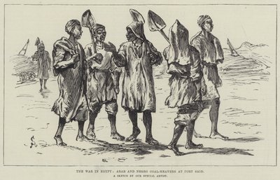 Der Krieg in Ägypten, Araber und Kohlenarbeiter in Port Said von Johann Nepomuk Schonberg