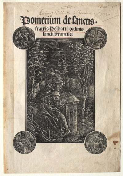 Pelbart von Temesvar studiert in einem Garten, 1620 von Johann Otmar