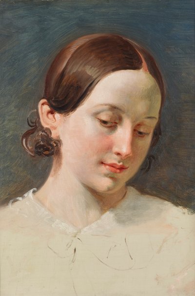 Kopf eines Mädchens mit braunem Haar (Studie) von Johann Peter Krafft