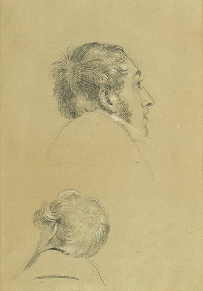 Zwei Kopfstudien zu "Rückkehr des Kaisers Franz aus Pressburg" von Johann Peter Krafft