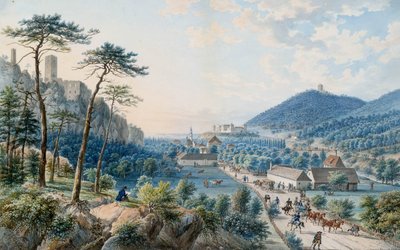 Blick auf das Weilburger Schloss bei Baden nahe Wien von Johann Raulino