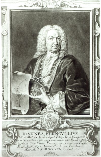 Porträt von Jean Bernoulli (1667-1748) von Johann Rudolph the Elder Huber