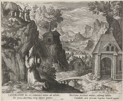 Heiliger Landelinus als Einsiedler von Johann Sadeler (I)