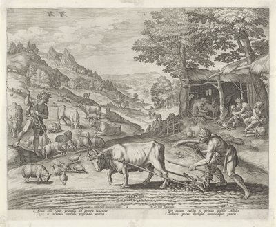 Kain und Abel als Landwirt und Hirte von Johann Sadeler (I)