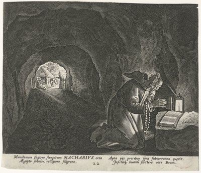 Makarios von Ägypten als Einsiedler von Johann Sadeler (I)