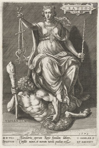 Ratio überwindet Violentia von Johann Sadeler (I)