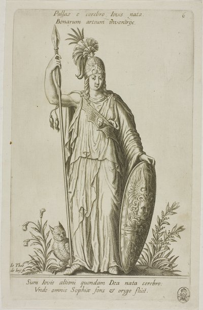 Pallas Athene, Platte 6 aus Parnassus Biceps von Johann Theodor de Bry