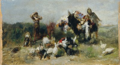 Szene aus Don Quichote (Kampf mit dem Geflügel) von Johann  Till der Jüngere