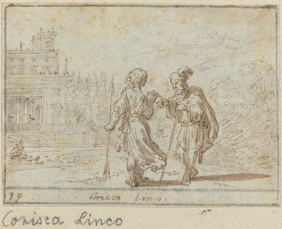 Corisca und Linco, 1640 von Johann Wilhelm Baur