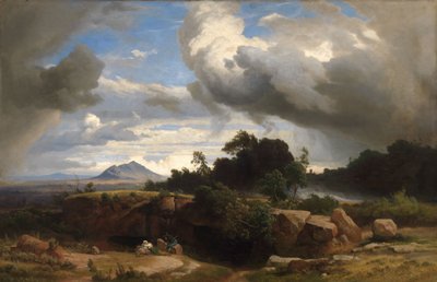 Heranziehendes Gewitter in der römischen Campagna von Johann Wilhelm Schirmer