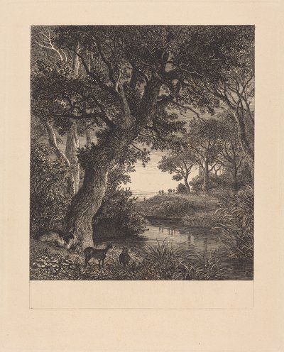Jäger verlassen einen Wald von Johann Wilhelm Schirmer