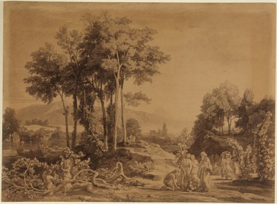 Noah pflanzt Weinberge (1. Mose 9, 20) von Johann Wilhelm Schirmer
