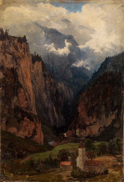 Via Mala mit Kirche im Vordergrund von Johann Wilhelm Schirmer