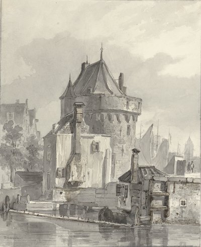Ansicht des Hoofdtoren in Hoorn von Johannes Bosboom