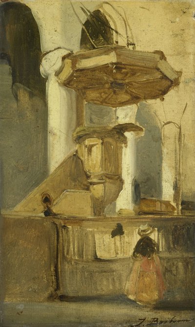 Die Kanzel der Kirche in Hoorn von Johannes Bosboom