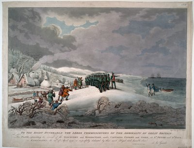 Ankunft der Resolution und Discovery an der Ostküste Kamtschatkas unter den Kapitänen Charles Clerke und John Gore von Johannes Eckstein