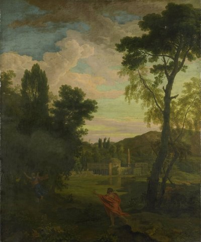 Arkadische Landschaft mit Jupiter und Io von Johannes Glauber