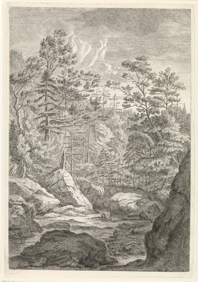 Schlucht mit Bäumen und einem Bach Landschaften im Chartreuzer-Gebirge (Serientitel) von Johannes Glauber