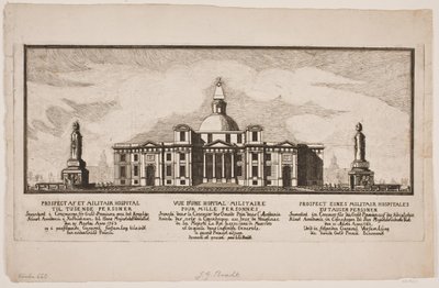 Aufriss eines Militärkrankenhauses für tausend Personen von Johannes Gottfred Bradt