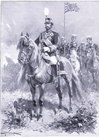 Seine Kaiserliche Majestät: Der Kaiser von Japan, Illustration aus Cassells Geschichte des Russisch-Japanischen Krieges Band 1, ca. 1900 von Johannes Hermann Barend Koekkoek