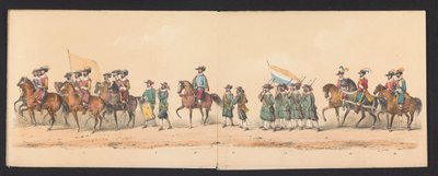 Historischer Umzug durch Studenten der Groninger Hochschule, 1850 (Tafel 2) von Johannes Hermanus van de Weijer