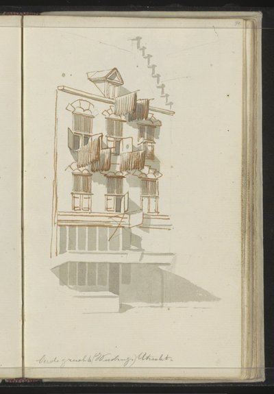 Fassade eines Gebäudes an der Oudegracht in Utrecht von Johannes Huibert Prins