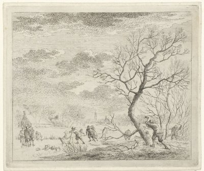 Winterlandschaft mit Schlittschuhläufern von Johannes Janson