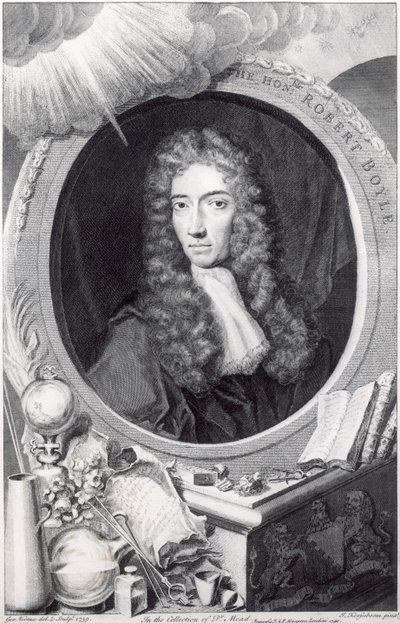 Porträt des ehrenwerten Robert Boyle (1627-91) graviert von George Vertue (1684-1756) 1749 von Johannes Kerseboom
