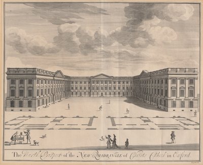 Die Nordansicht des neuen Quadrangles von Christ Church in Oxford von Johannes Kip after Leendert Knijff