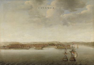 Ansicht von Cannanore an der Malabarküste in Indien von Johannes Vinckboons (attributed to)
