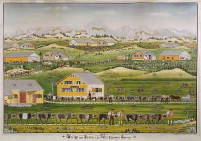 Ansicht vom Säntis und der alpfahrenden Sennerei von Johannes Zülle