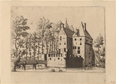 Schloss mit Zugbrücke von Johannes and Lucas van Doetechum after Master of the Small Landscapes