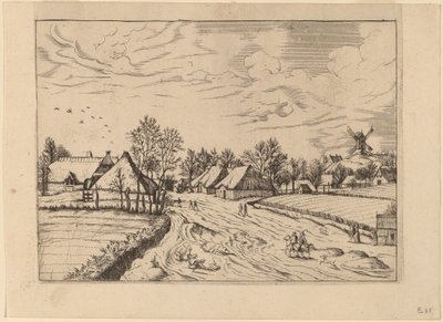 Dorf mit Postmühle von Johannes and Lucas van Doetechum after Master of the Small Landscapes