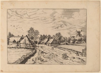 Dorf mit Postmühle von Johannes and Lucas van Doetechum after Master of the Small Landscapes