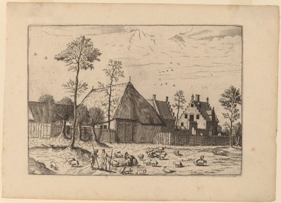 Schuppen mit Hütte von Johannes and Lucas van Doetechum after Master of the Small Landscapes