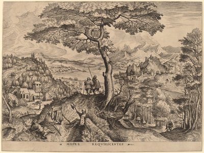 Milites Requiescentes (Soldaten in Ruhe) von Johannes and Lucas van Doetechum after Pieter Bruegel the Elder