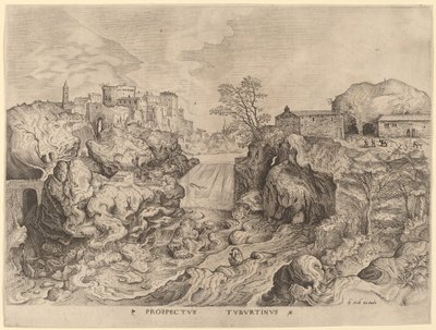 Prospectus Tyburtinus (Ansicht des Tibers) von Johannes and Lucas van Doetechum after Pieter Bruegel the Elder