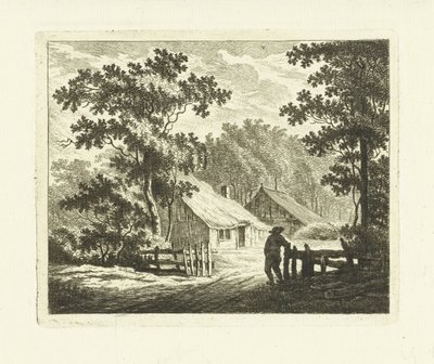 Landschaft mit Bauernhof und Hof mit Zaun von Johannes van Cuylenburgh