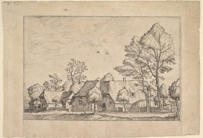 Großer Bauernhof mit Ziehbrunnen aus Praediorum villarum et rusticarum casularum icones e... von Johannes van Doetecum I