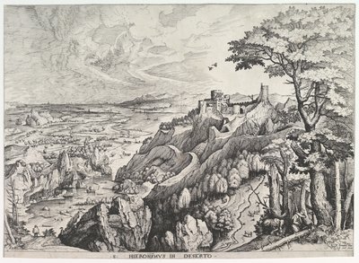 Der heilige Hieronymus in der Wildnis S. Hieronymus in Deserto aus Die großen Landschaften von Johannes van Doetecum I