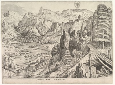 Die reuige Magdalena Magdalena Poenitens aus Die großen Landschaften, ca. 1555-56 von Johannes van Doetecum I