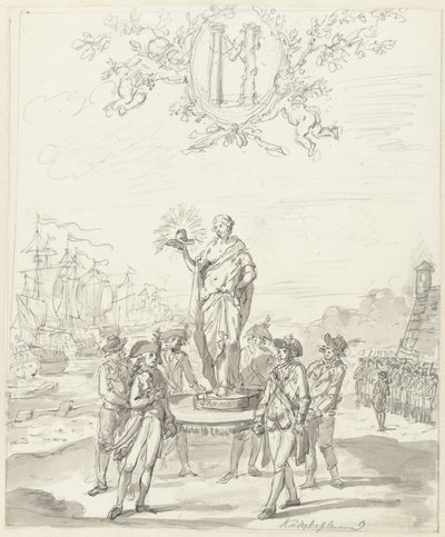Allgemeine Bewaffnung, Dekoration auf dem Kadijksplein, 1795 von Johannes van Dregt (rejected attribution)