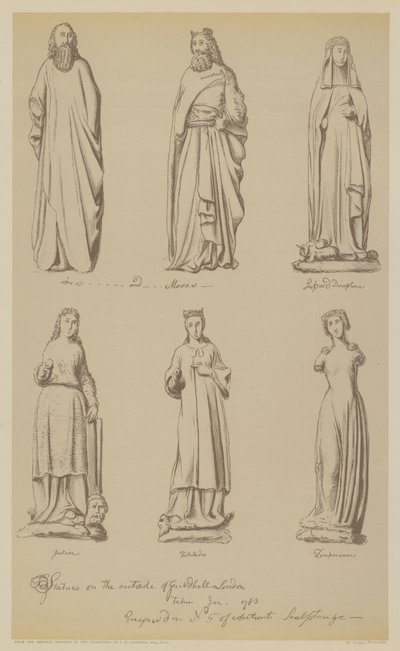 Statuen an der Außenseite der Guildhall, City of London von John (after) Carter