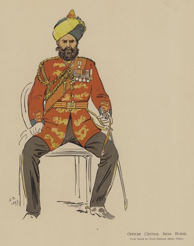 Offizier der Central India Horse von John (after) Charlton