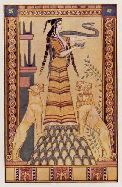 Die Schlangengöttin von Kreta von John (after) Duncan