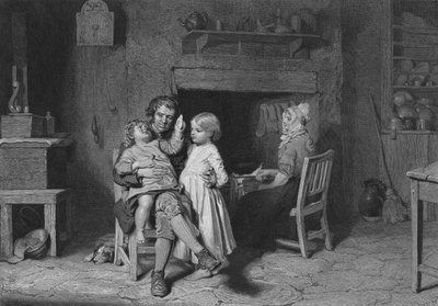 Illustration für Der Samstagabend des Landmanns von Robert Burns, Vers III von John (after) Faed