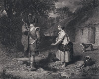 Illustration zu Die Rückkehr des Soldaten von Robert Burns (Gravur) von John (after) Faed